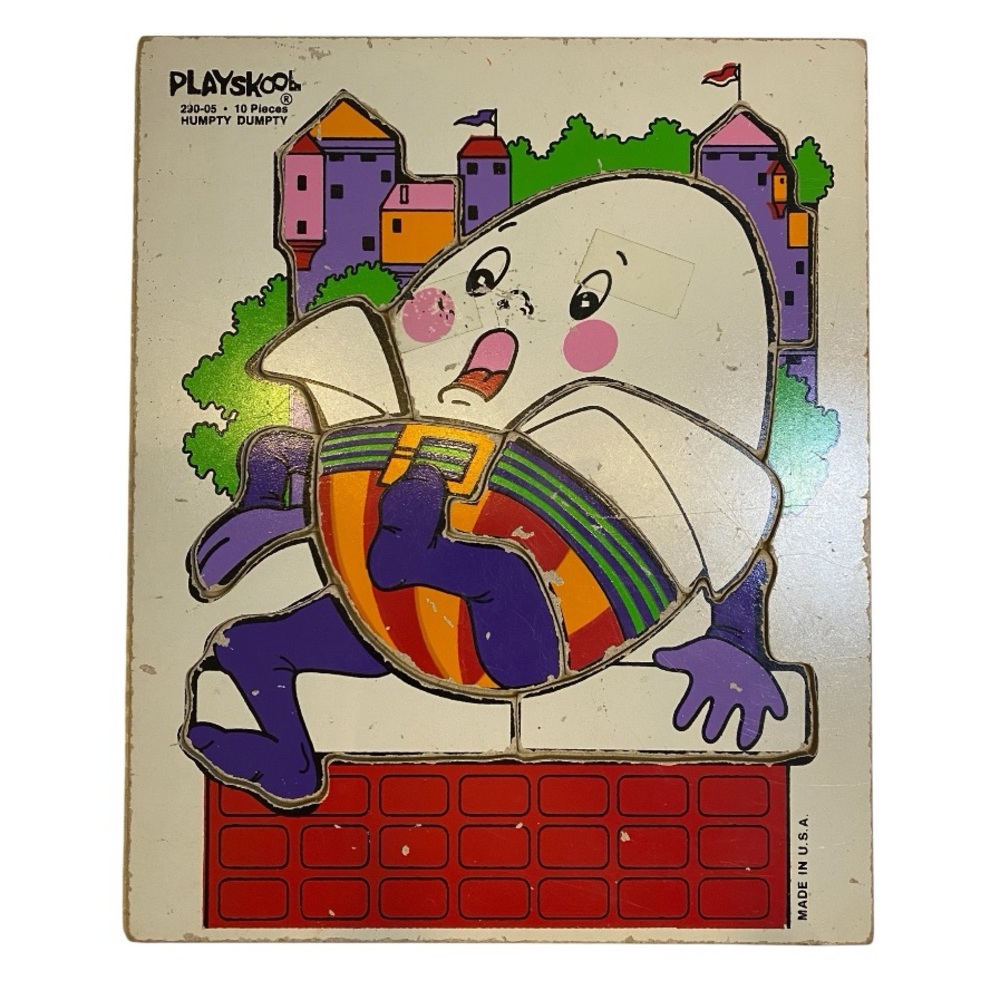 Vintage Playskool Humpty Dumpty Wooden Puzzle (290-05)